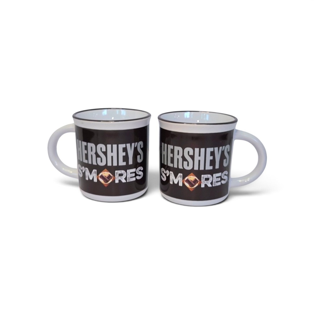 Hershey's S'mores Galerie Coffee Mugs Set of 2 Brown White Ceramic Campfire Mug